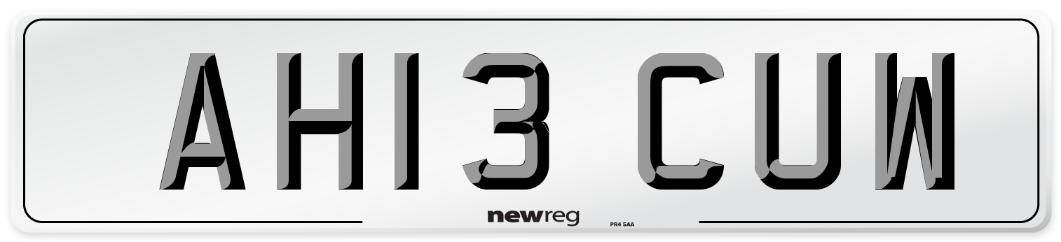 AH13 CUW Number Plate from New Reg
